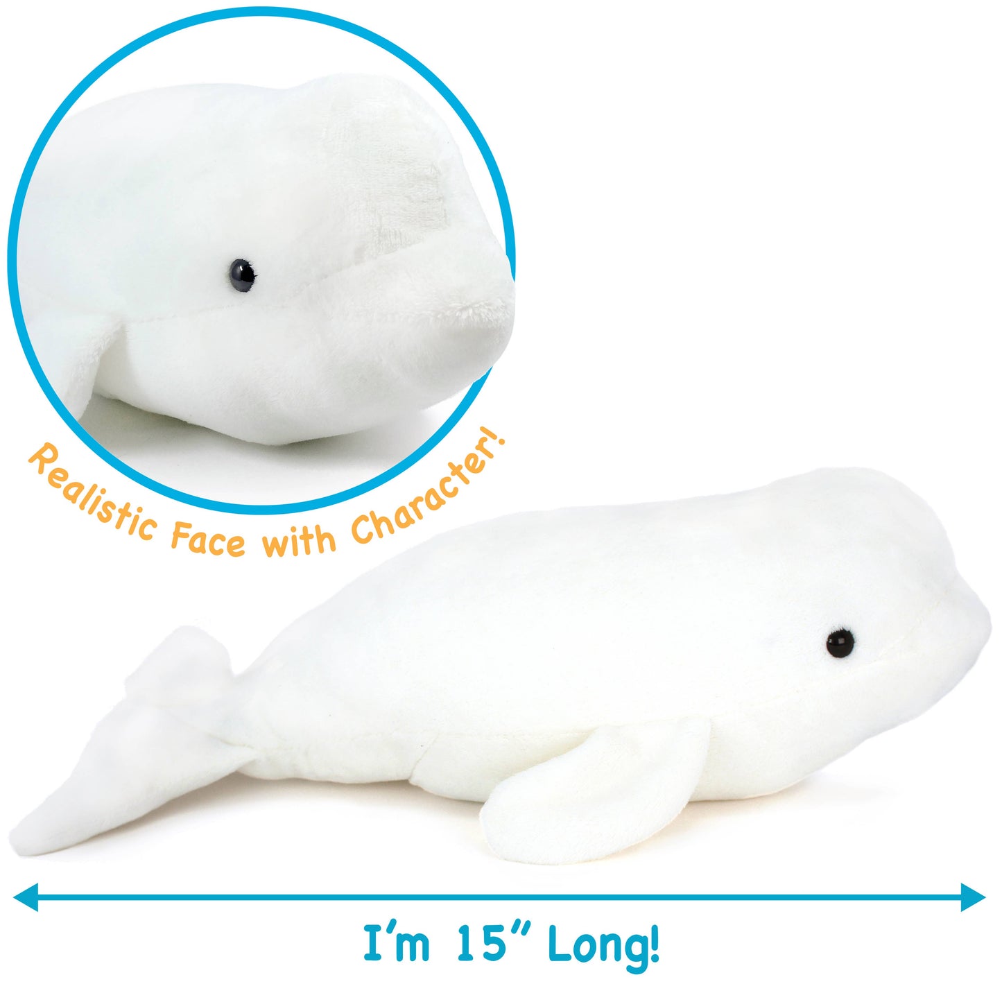 Billiam The Beluga | 15 Inch Stuffed Animal Plush