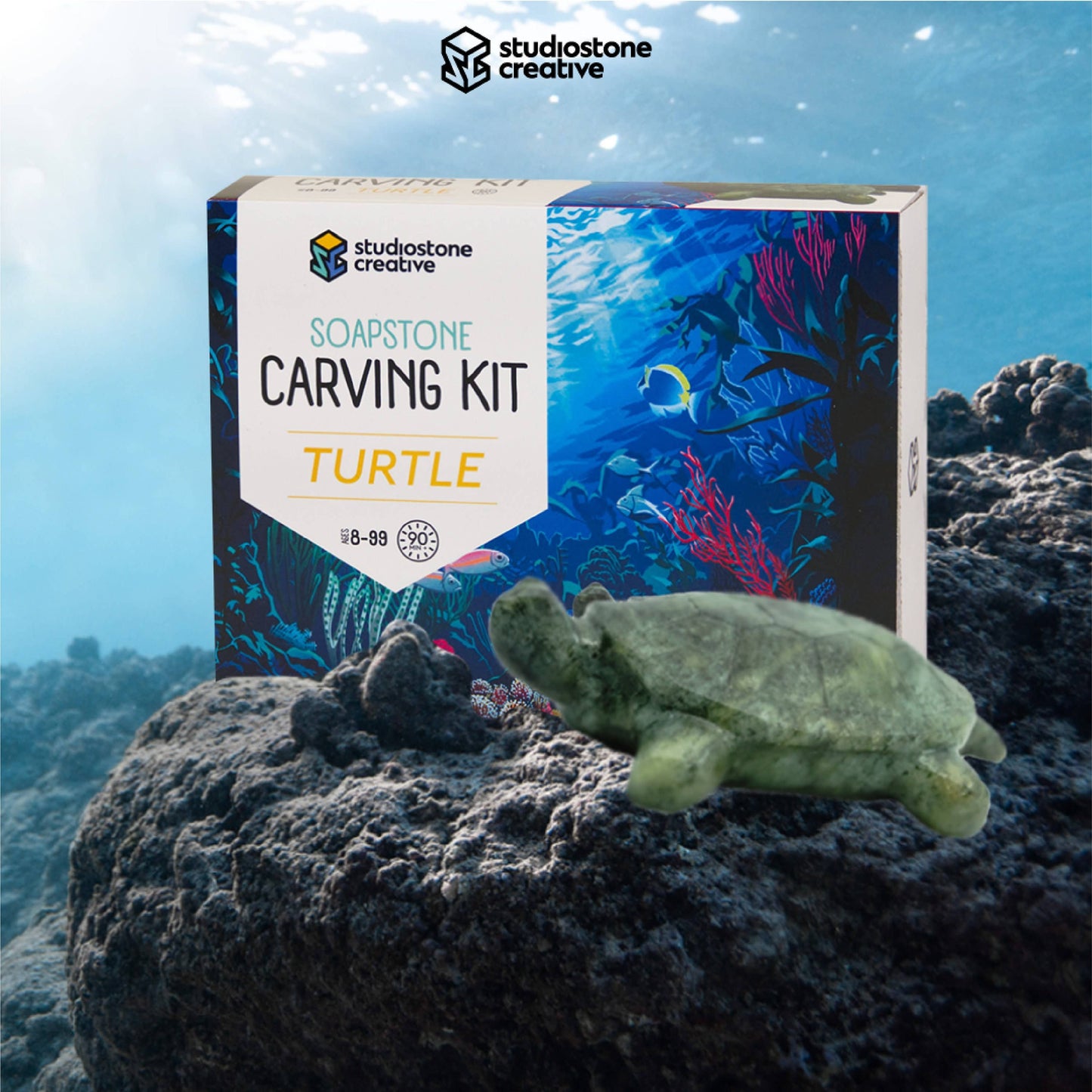 Turtle Soapstone Carving & Whittling kit