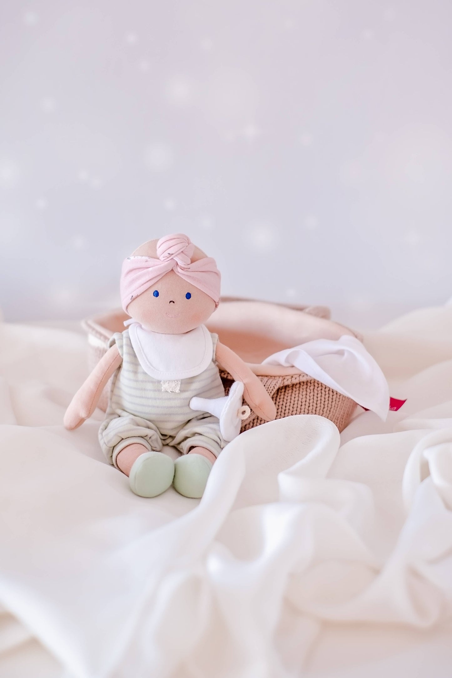 Knitted Carry Cot and baby (sold out)