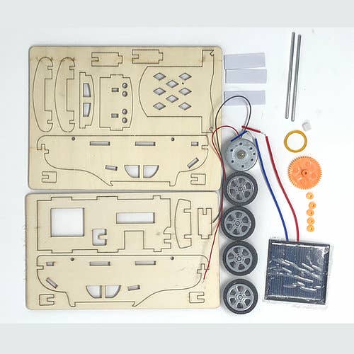 Wooden solar powered car STEM kit