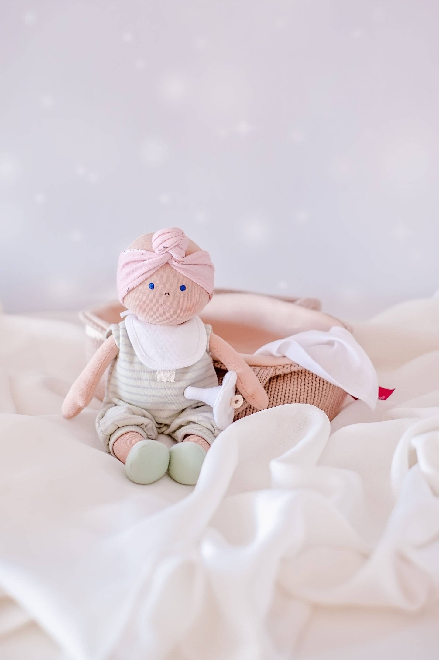 Knitted Carry Cot and baby (sold out)