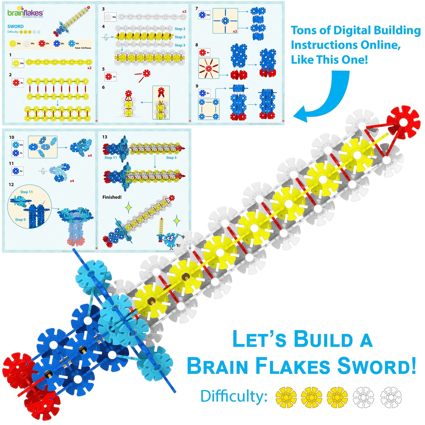 Brain Flakes 500 Piece Interlocking Plastic Disc Set