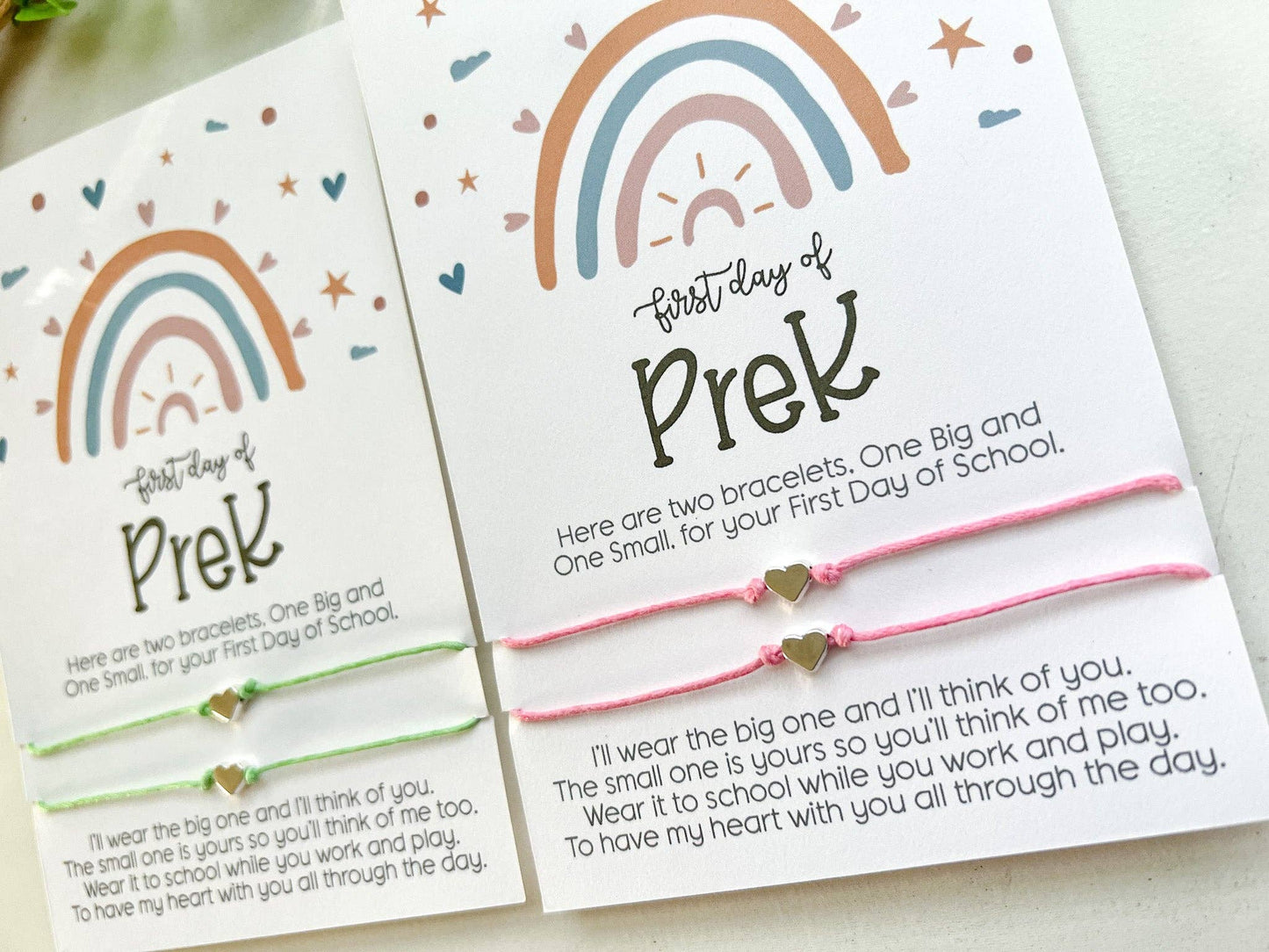 PreK Back to School Wish Bracelet Mommy & Me boho Rainbow